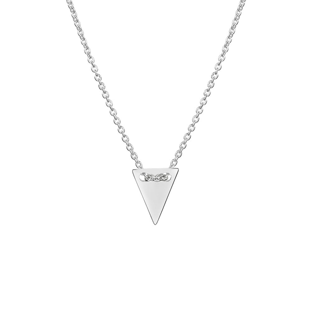 Triangle Pendant Necklace, Silver