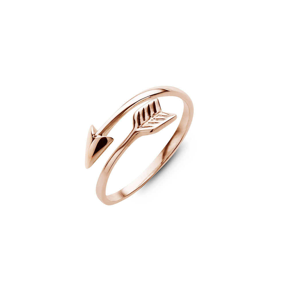 Double Arrow Ring, Rose Gold