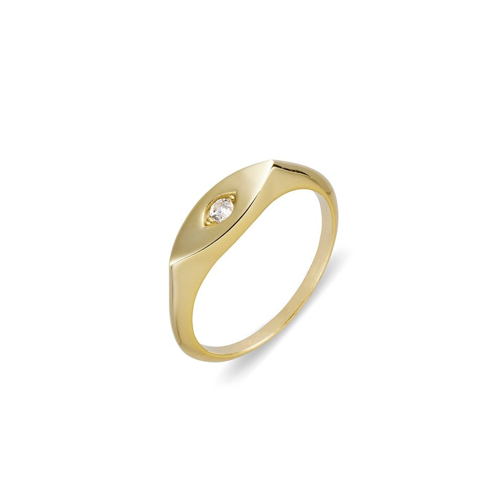 Slim Gold Signet Ring